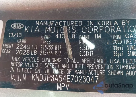 2014 Kia Soul + z USA, uszkodzony, nr VIN KNDJP3A54E7023047